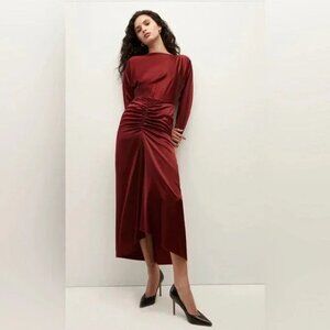 Veronica Beard Sabri Ruched Silk Midi Dress